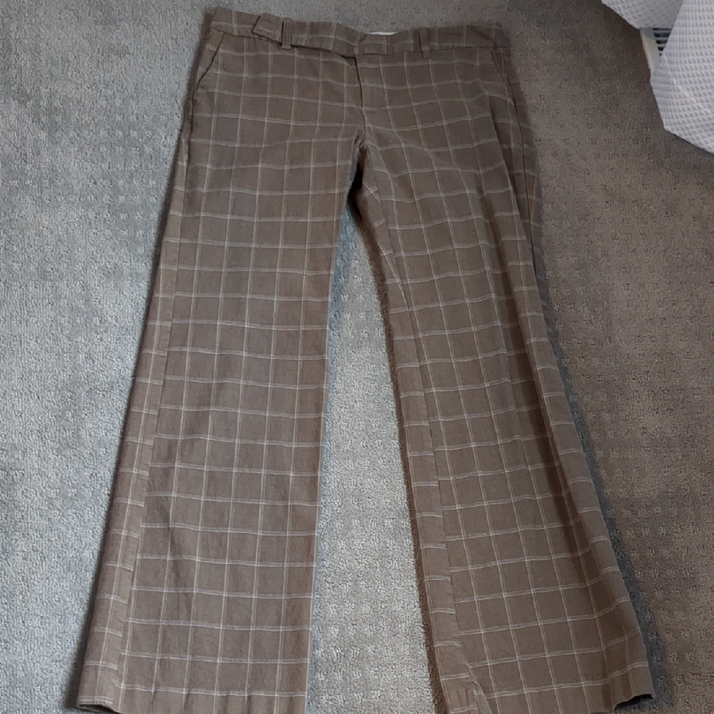 Tan Plaid Trousers - Picture 2 of 10